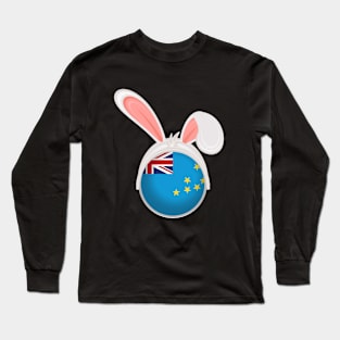 happy easter Tuvalu bunny ears flag cute designs Long Sleeve T-Shirt